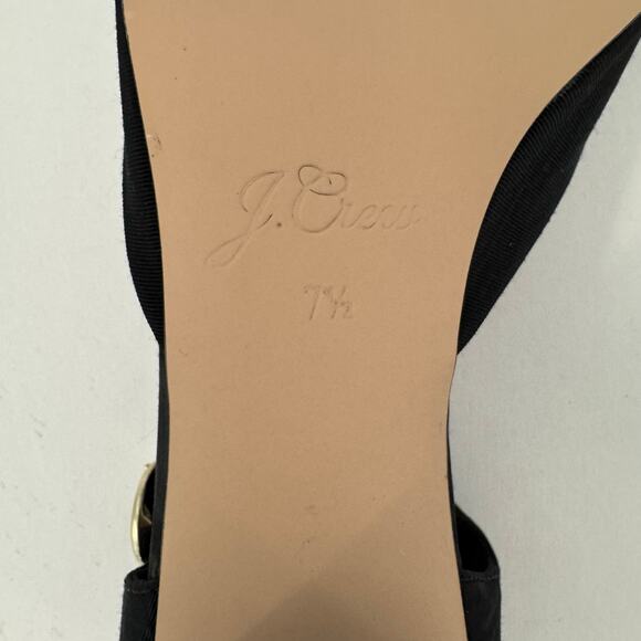 J. Crew Mille Ankle Stap Heels Mary Jane Moire Leather Black Size Size 7.5 - Picture 12 of 13